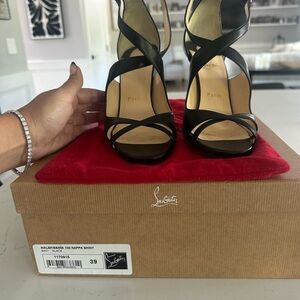 Christian Louboutin Black Strappy Sandals